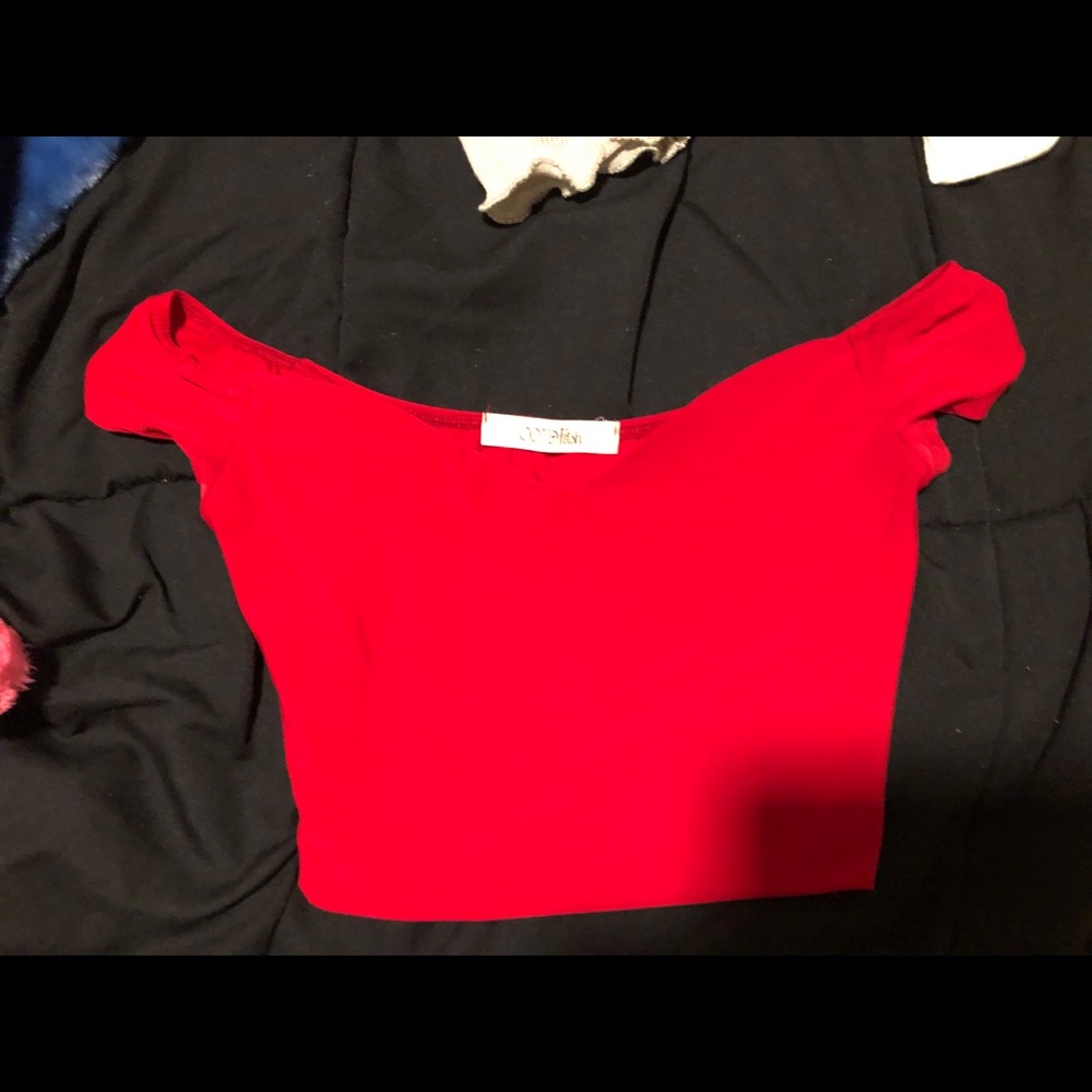 Off shoulder crop top